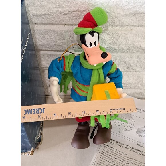 Vintage Disney Goofy Santas Best Animated Ornament With Box & Instructions - Picture 10 of 11